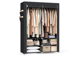 Stoffen Garderobekast Zwart 176x45x188cm - 35% Korting