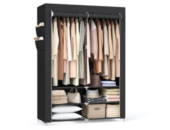 Stoffen Garderobekast Zwart 176x45x188cm - 35% Korting