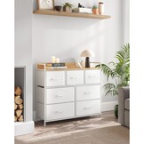 SONGMICS 7-Laden Kast | Opbergunit | Wit/Houtkleur | -30%