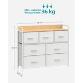 SONGMICS 7-Laden Kast | Opbergunit | Wit/Houtkleur | -30%