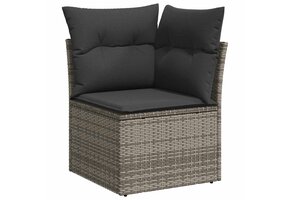 vidaXL Tuinhoekbank Poly Rattan Grijs - 65% Korting!
