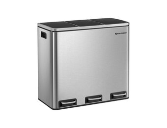 SONGMICS Keukenprullenbak: 3x18L, met Deksel & Pedalen - 55% Korting!