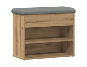 vidaXL Schoenenbank met Kussen - 55% Korting - Eikenkleur