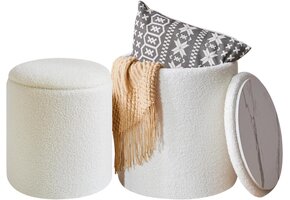 IBUYKE Ottomaanse Set (2x) met Opslag - Wit - 37% Korting