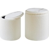 IBUYKE Ottomaanse Set (2x) met Opslag - Wit - 37% Korting