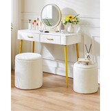 IBUYKE Ottomaanse Set (2x) met Opslag - Wit - 37% Korting