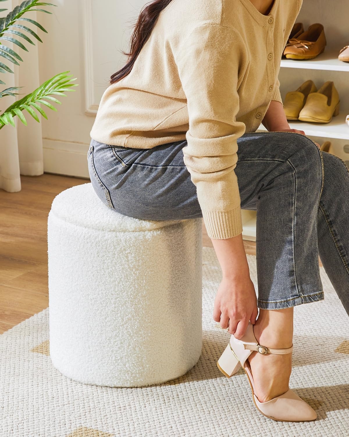 IBUYKE Ottomaanse Set (2x) met Opslag - Wit - 37% Korting