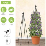 4x Tuin Obelisk Plantenrek - Klimhulp Set (1.2m) - 37% Korting!