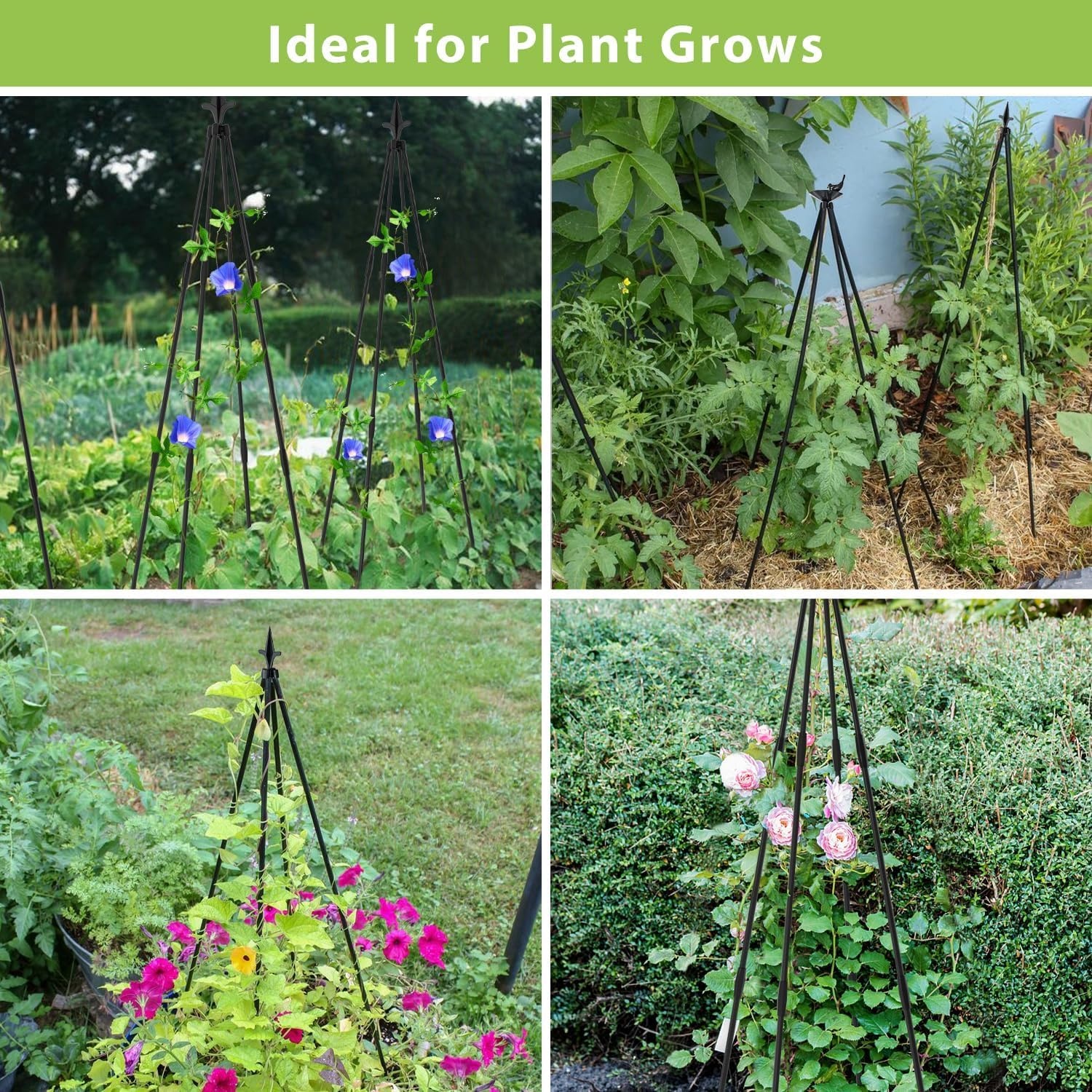 4x Tuin Obelisk Plantenrek - Klimhulp Set (1.2m) - 37% Korting!