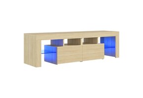 vidaXL TV-meubel Sonoma Eiken - 140cm - met LED-verlichting - 55% Korting!