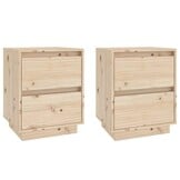 vidaXL Nachtkastjes (2 stuks) - 60% Korting - Massief Grenenhout 40x35x50 cm