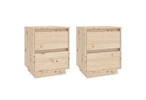 vidaXL Nachtkastjes (2 stuks) - 60% Korting - Massief Grenenhout 40x35x50 cm