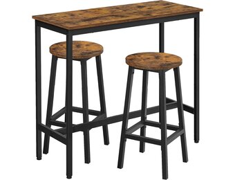 VASAGLE Bar Set met 2 Krukken - Industrieel Design - 55% Korting