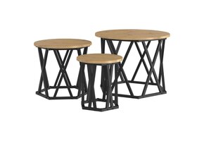 vidaXL Nestbare Bijzettafel 3 stuks - Artisanaal Eiken - 35% Korting