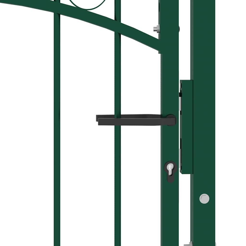 vidaXL Poort met speerpunten (35% korting) - Staal Groen 100x175 cm