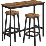 VASAGLE Bar Table Set - 35% Korting | Incl. 2 Barkrukken | Industrieel Design