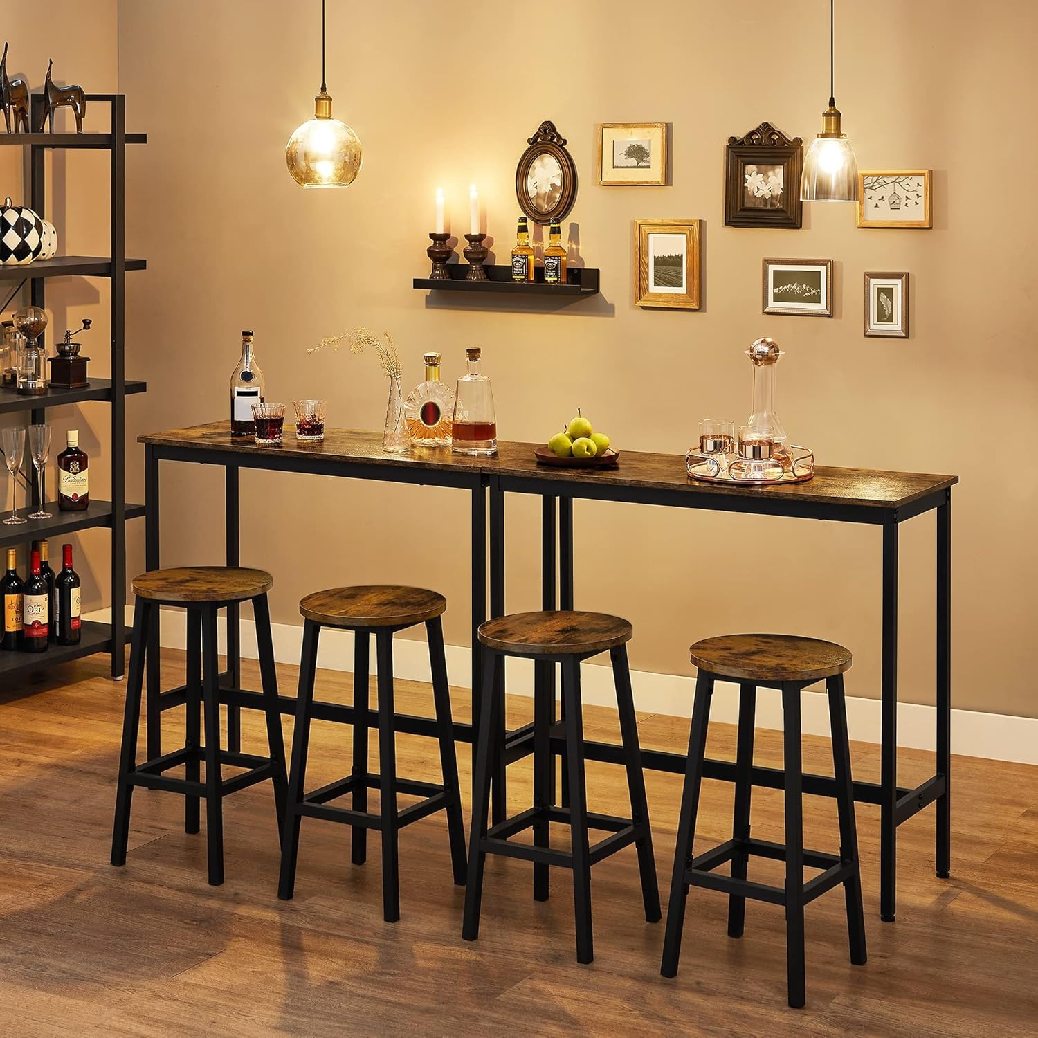 VASAGLE Bar Table Set - 35% Korting | Incl. 2 Barkrukken | Industrieel Design
