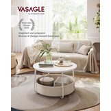 VASAGLE Ronde Salontafel met Opbergruimte - 35% Korting!