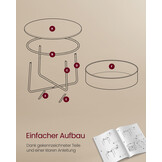 VASAGLE Ronde Salontafel met Opbergruimte - 35% Korting!