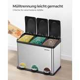 SONGMICS 45L Pedal Bin - Afvalscheiding - 55% Korting!