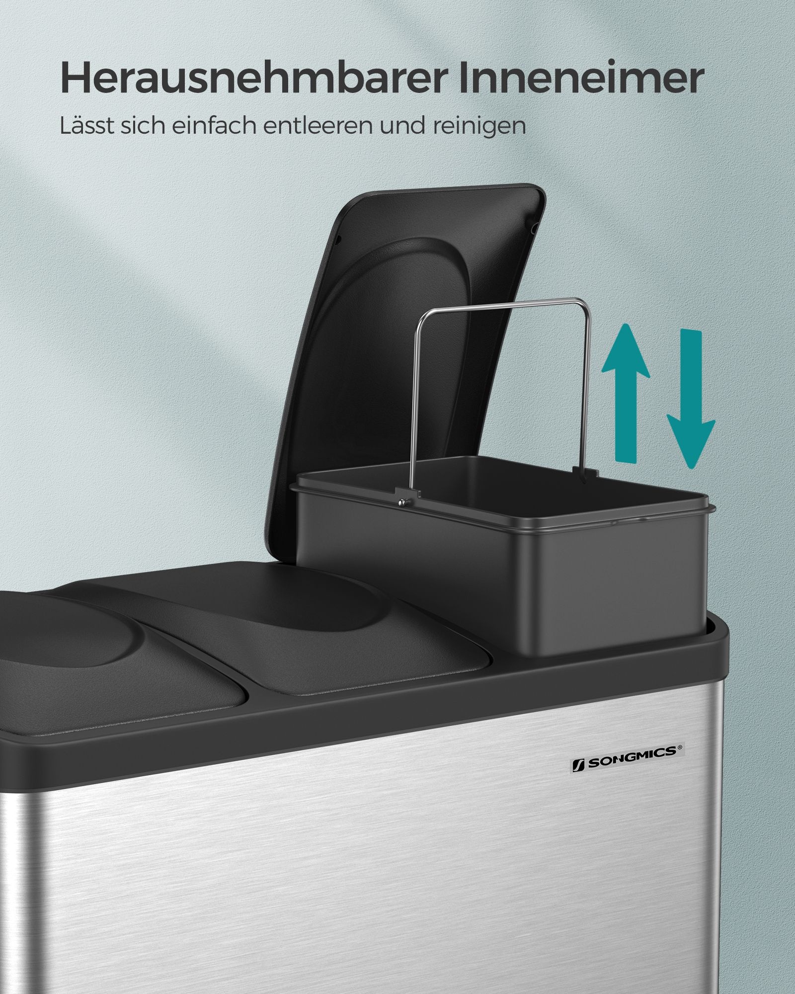 SONGMICS 45L Pedal Bin - Afvalscheiding - 55% Korting!