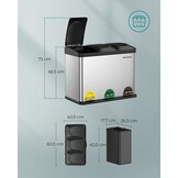 SONGMICS 45L Pedal Bin - Afvalscheiding - 55% Korting!