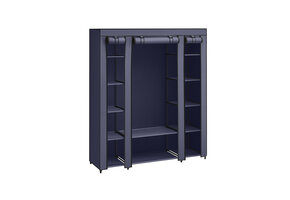 SONGMICS Stoffen Kledingkast - 45x150x175 cm - Navy Blue - 30% Korting!