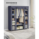 SONGMICS Stoffen Kledingkast - 45x150x175 cm - Navy Blue - 30% Korting!
