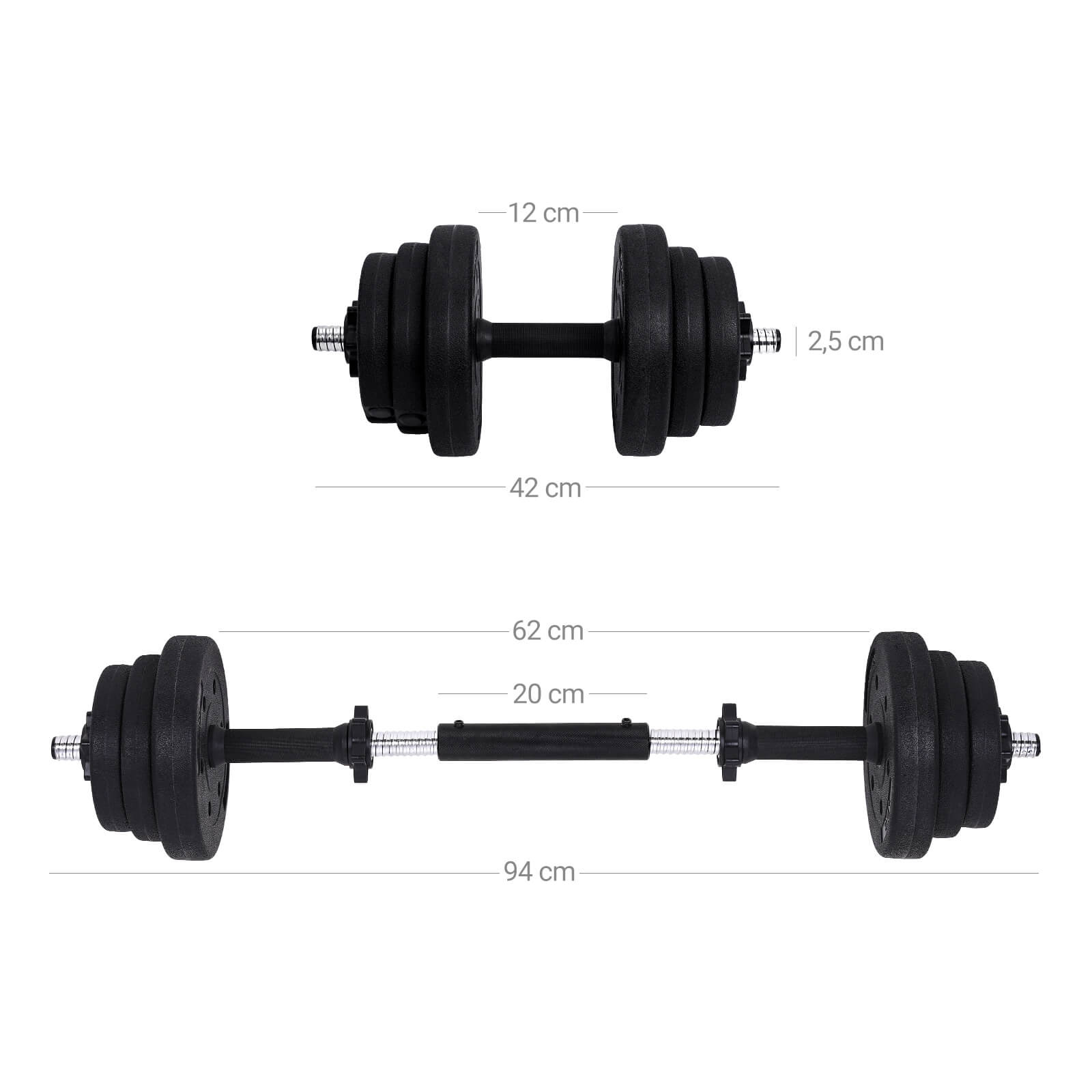 SONGMICS 2-in-1 Dumbbells 30kg Set - 35% Korting!