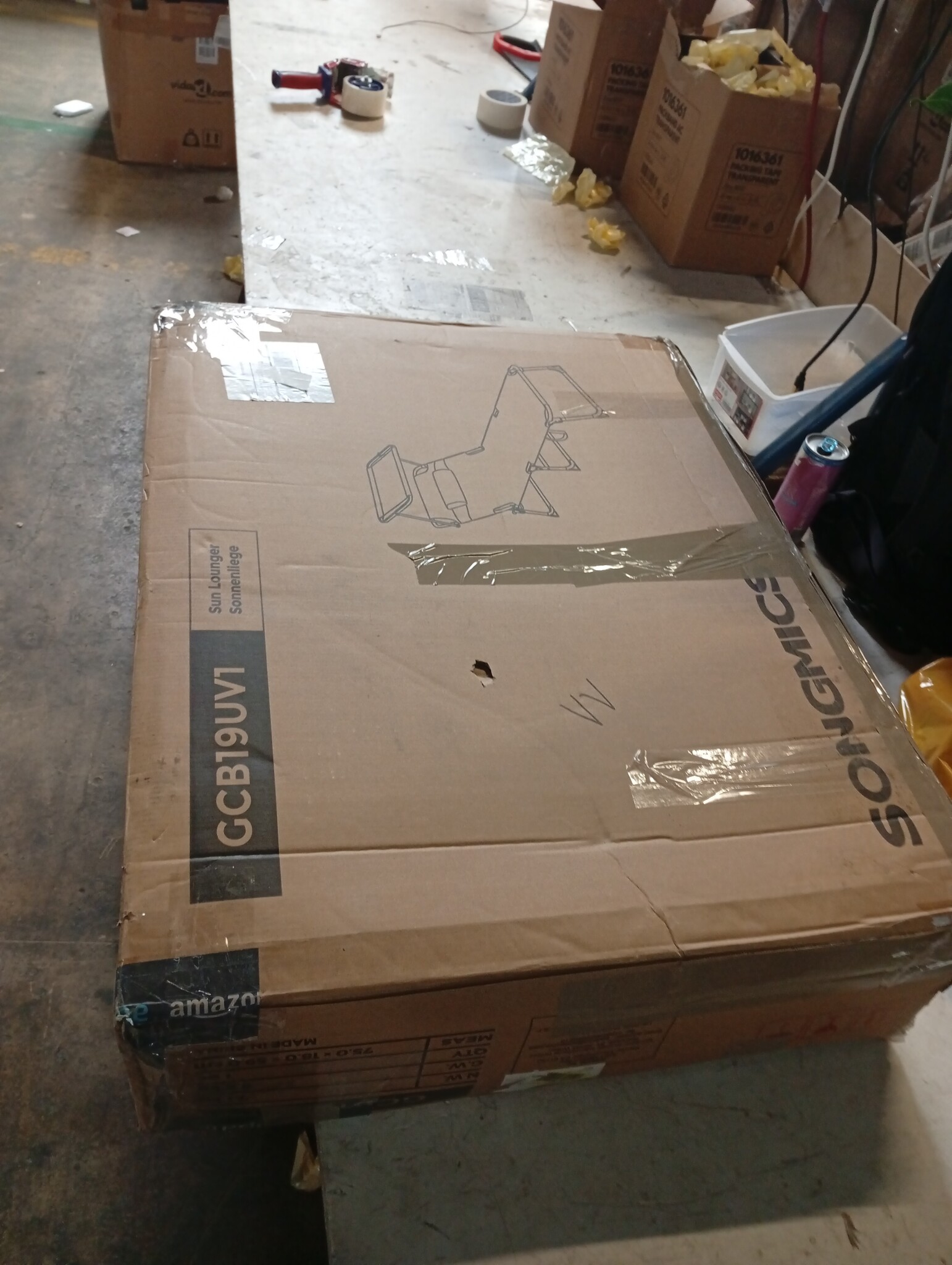 SONGMICS Sun Lounger – Verstelbaar, inklapbaar, met zonnescherm – 55% Korting