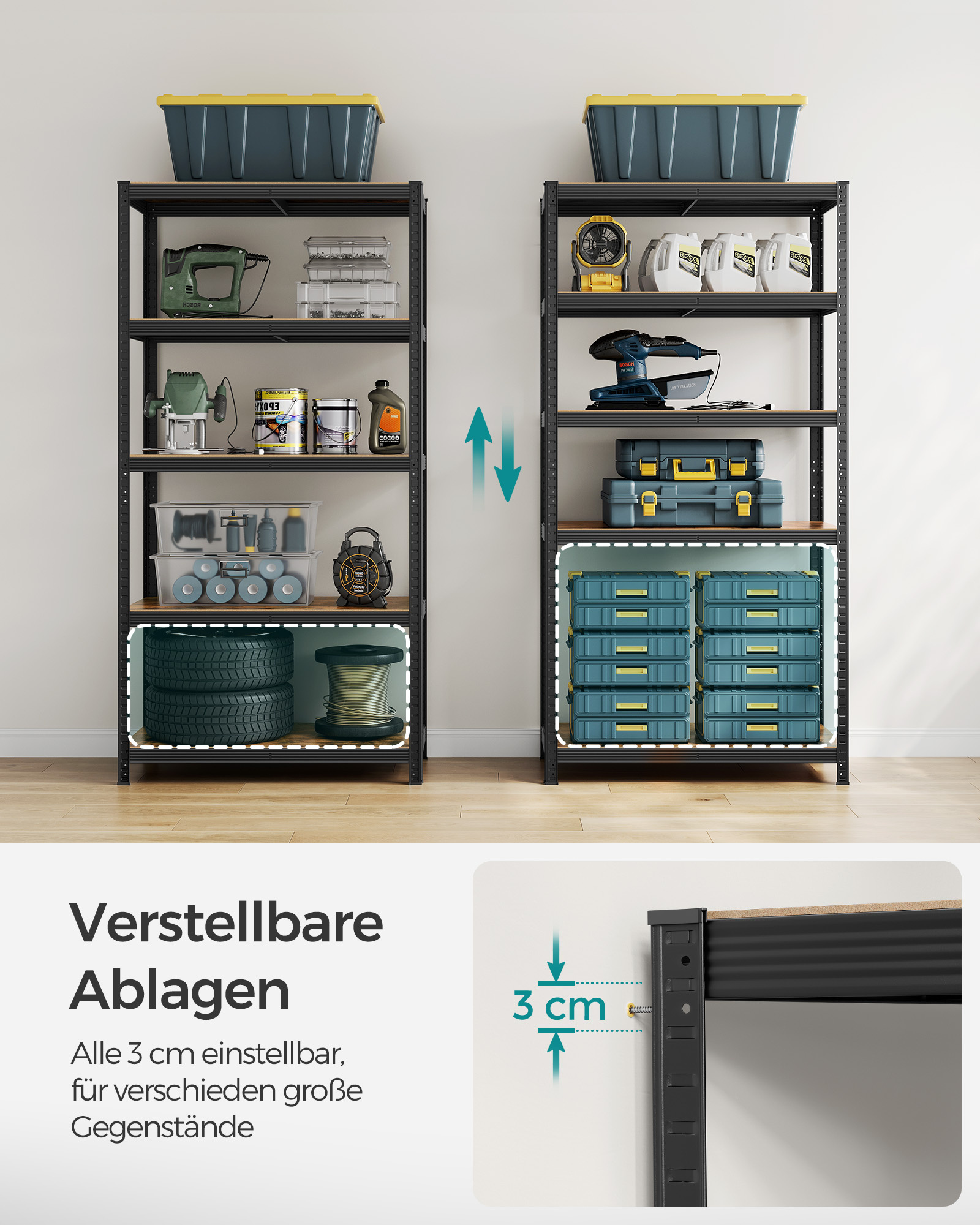 SONGMICS Stellingkast (50x100x200cm) - 875kg - 55% Korting