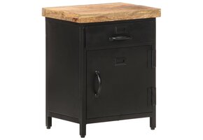 vidaXL Nachtkastje 40x30x52 cm ruw mangohout