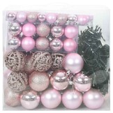 vidaXL Kerstbal Set met 300 LED 120 pcs Roze Kunststof