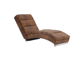 vidaXL Chaise longue Kunstsuède Bruin - 47% Korting