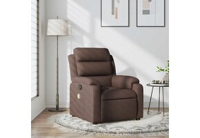 vidaXL Massagestoel verstelbaar stof donkerbruin