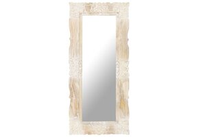 vidaXL Spiegel 110x50 cm massief mangohout wit