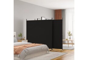 vidaXL Kamerscherm met 3 panelen 525x180 cm stof zwart