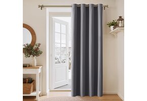 PONY DANCE Verduisterende Gordijnen - Gordijnen Kant en Klaar Verduisterend, Blackout Curtains Gordijnen Voor Decoratie Woonkamer Slaapkamer Venster, B 132 X H 210 cm, Grijs, 1 Stuk