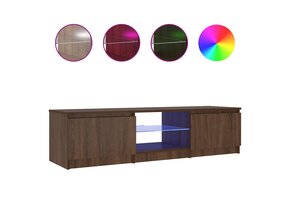 vidaXL Tv-meubel met LED-verlichting 140x40x35,5 cm bruin eikenkleur