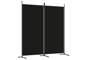 vidaXL Kamerscherm met 2 panelen 175x180 cm stof zwart