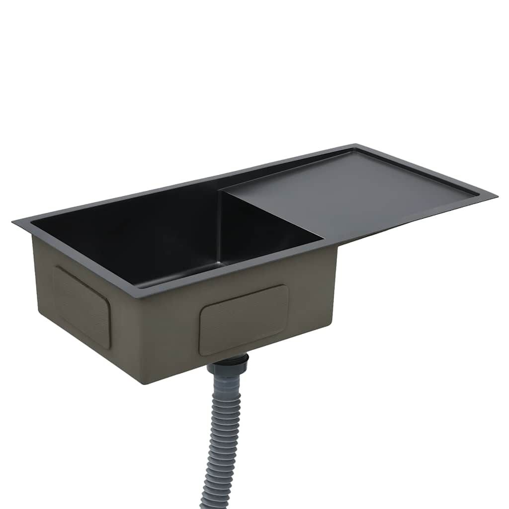 vidaXL RVS Zwarte Gootsteen met Afdruipblad - 43% Korting!