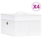 vidaXL Opbergboxen 4 st bamboe wit - 67% Korting
