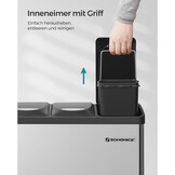 SONGMICS 3-in-1 Pedal Bin 24L - 35% Korting!