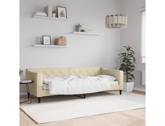 vidaXL Slaapbank Crème - 80x200 cm - Stoffen Bekleding - 53% Korting!