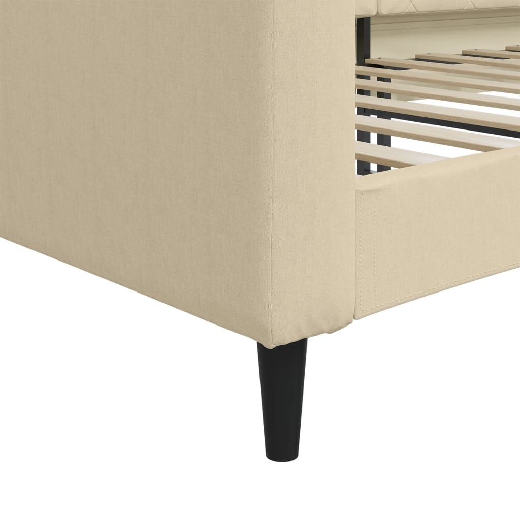 vidaXL Slaapbank Crème - 80x200 cm - Stoffen Bekleding - 53% Korting!