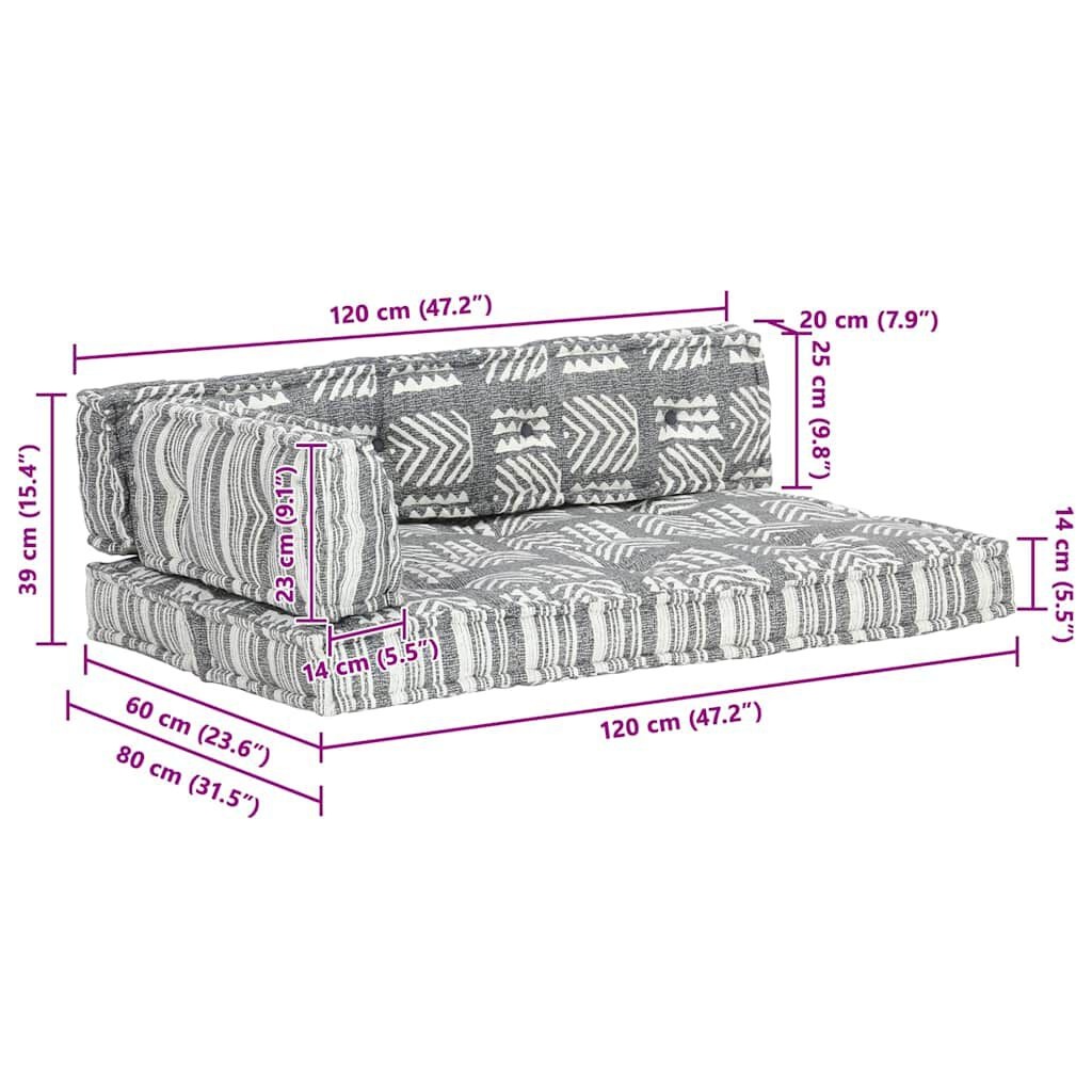 vidaXL Palletbankkussen Patchwork Grijs - 53% Korting!