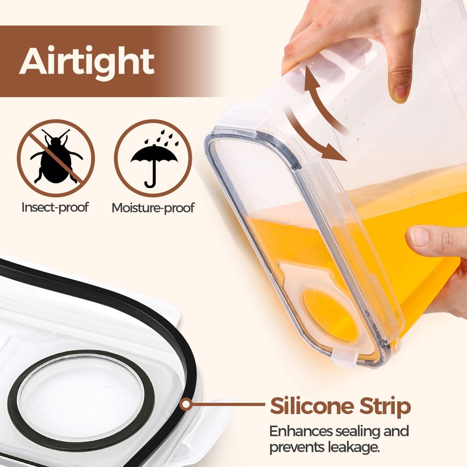 ComSaf 4L Luchtdichte Pastabewaarset (4 stuks) - 37% Korting!