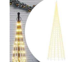 vidaXL LED-kerstboom aan vlaggenmast, 3000 LEDs warm wit, 800 cm - 42% KORTING!