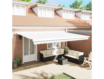 vidaXL Vervangingsdoek Zonnescherm Wit 500x350 cm - 60% Korting