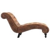 vidaXL Chaise longue kunstsuède bruin - 47% korting!